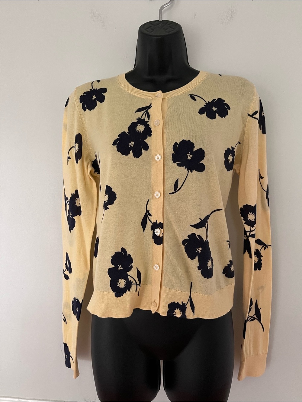 Ann Taylor Floral Cotton Cardigan, Size Medium